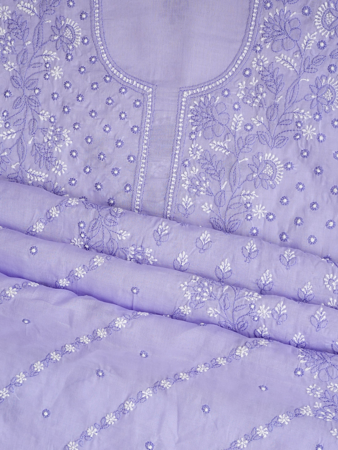 Ada Hand Embroidered Mauve Cotton Lucknowi Chikankari Unstitched Suit Set 01A1010846