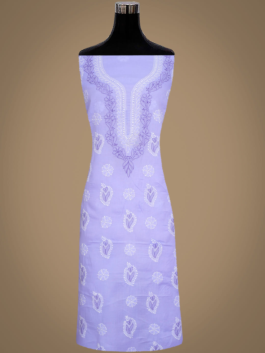 Ada Hand Embroidered Mauve Cotton Lucknowi Chikankari Unstitched Suit Set With Chiffon Dupatta 01A913525
