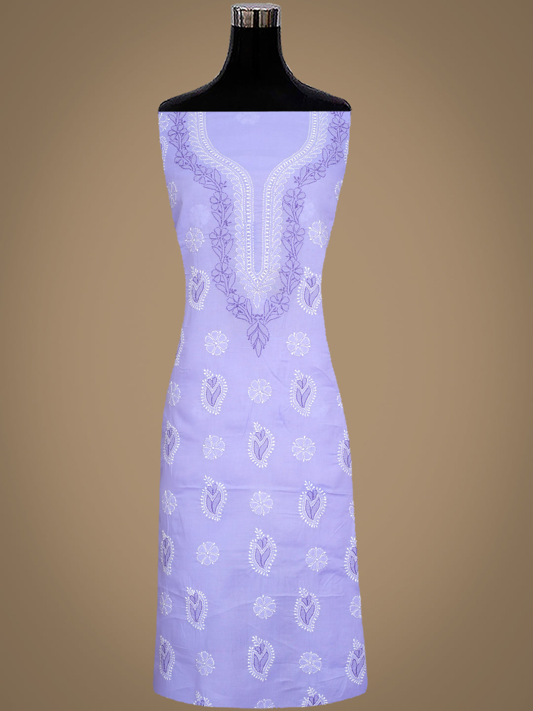 Ada Hand Embroidered Mauve Cotton Lucknowi Chikankari Unstitched Suit Set With Chiffon Dupatta 01A913525