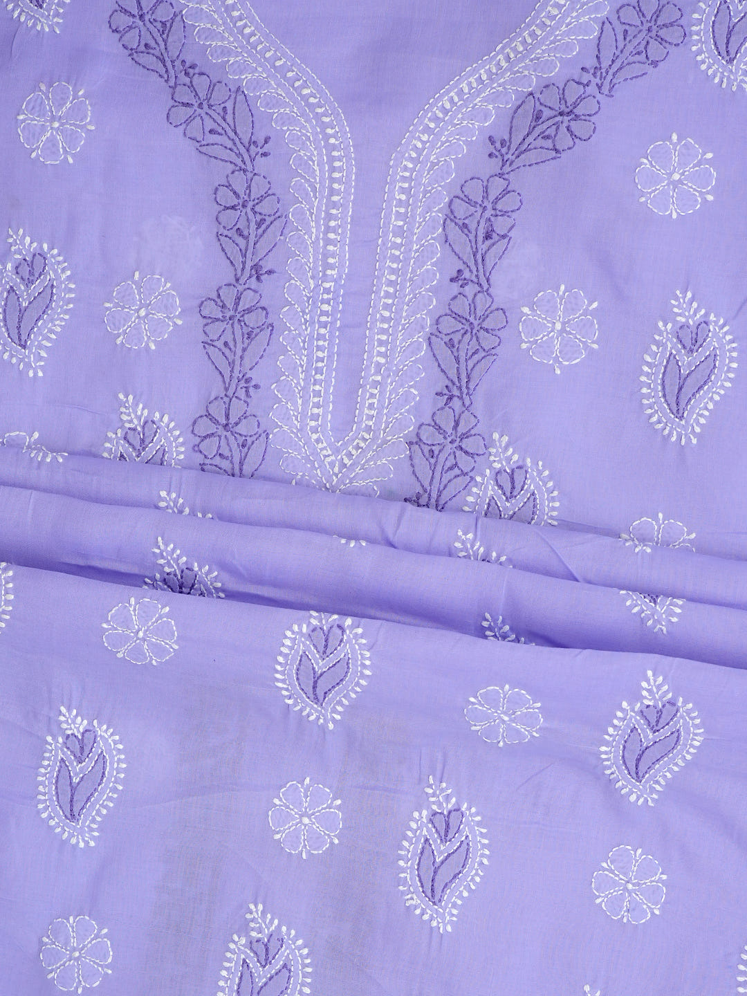 Ada Hand Embroidered Mauve Cotton Lucknowi Chikankari Unstitched Suit Set With Chiffon Dupatta 01A913525