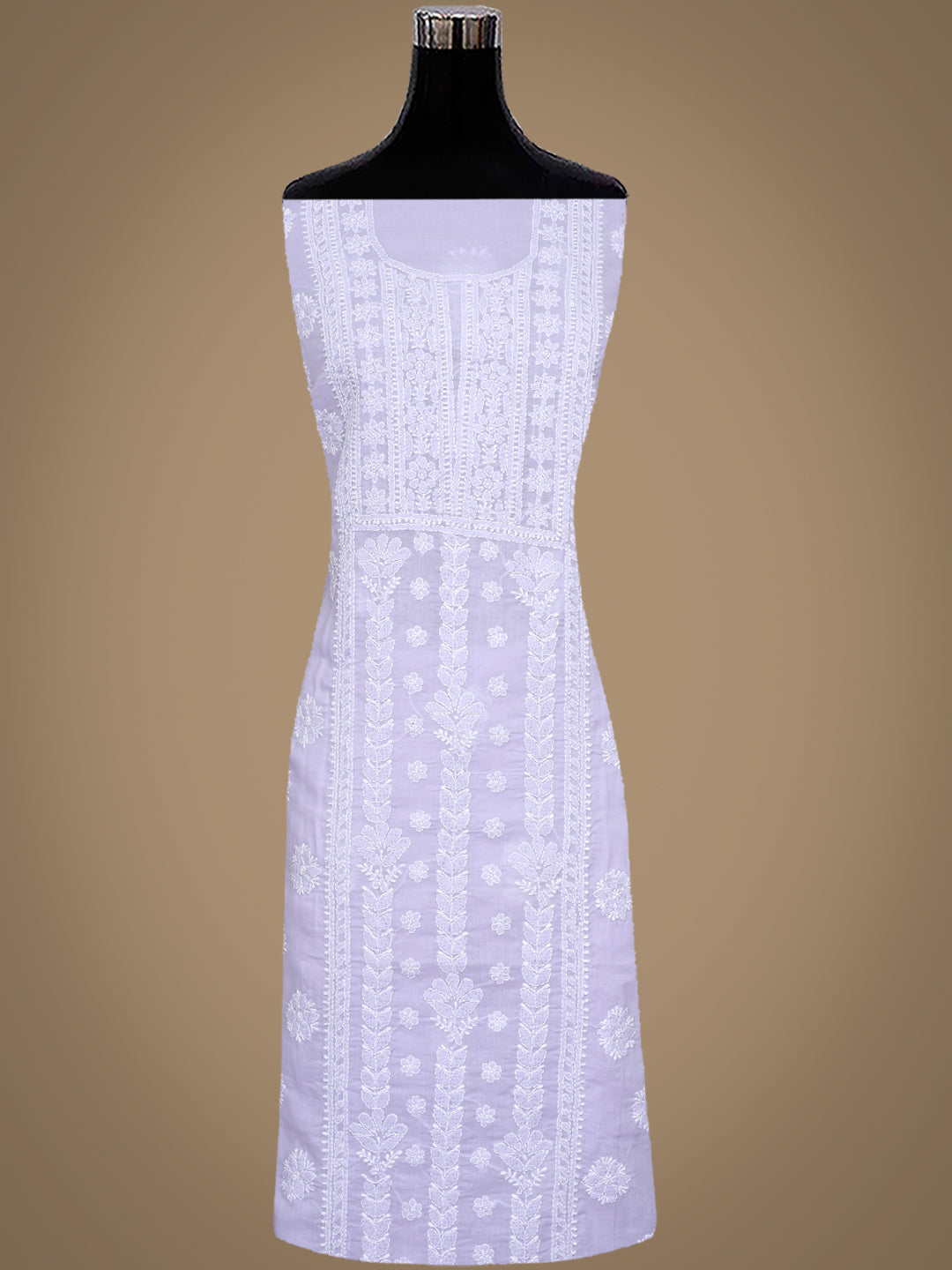 Ada Hand Embroidered Mauve Cotton Lucknowi Chikankari Unstitched Suit Set With Chiffon Dupatta 01A986943
