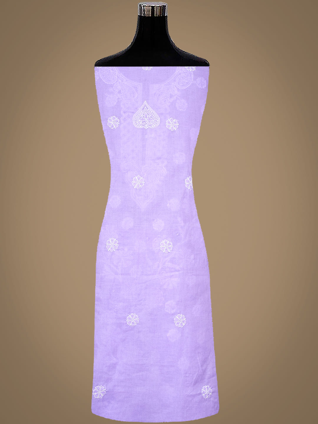 Ada Hand Embroidered Mauve Cotton Lucknowi Chikankari Unstitched Suit Set With Chiffon Dupatta 01A992357