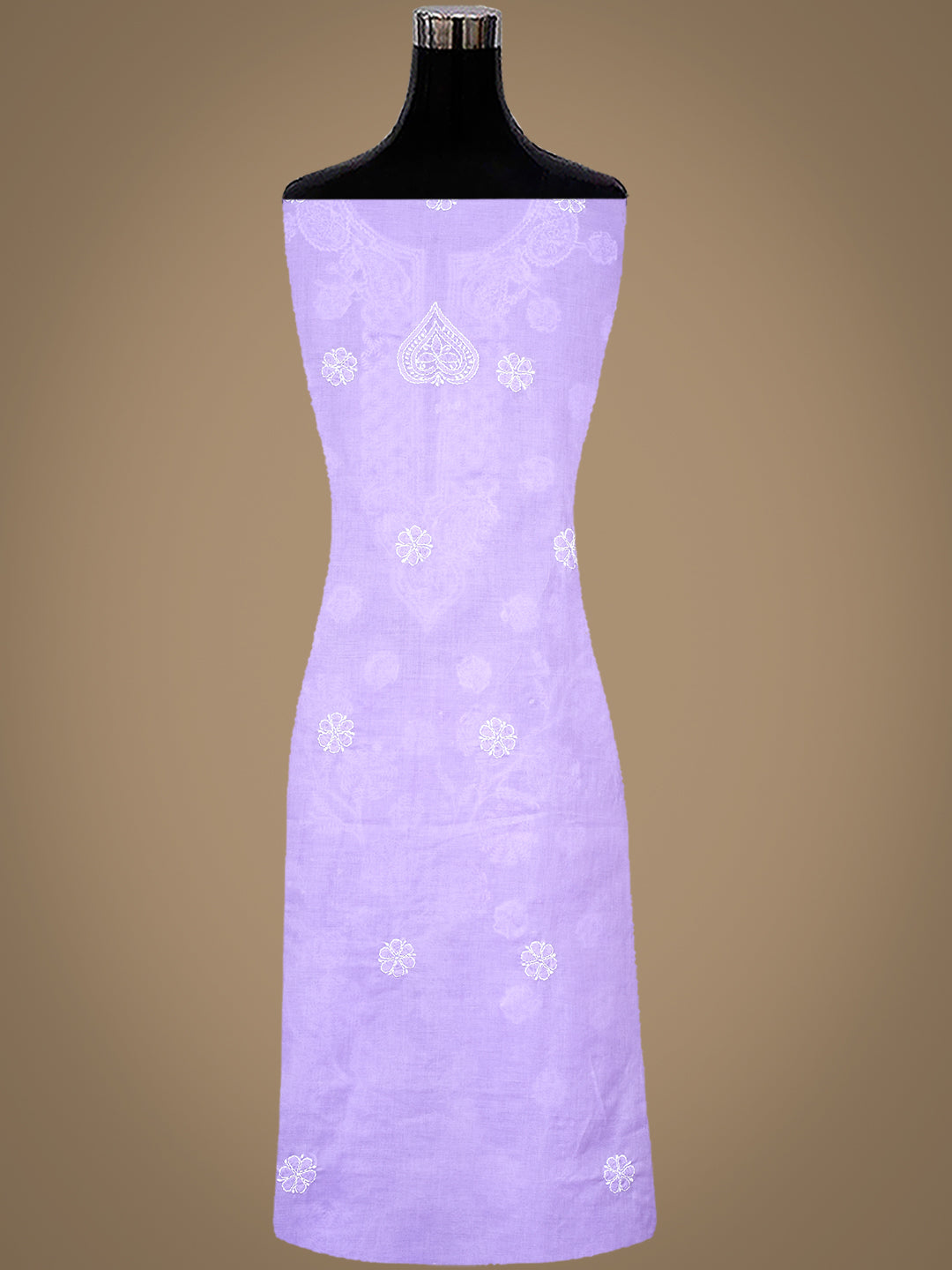 Ada Hand Embroidered Mauve Cotton Lucknowi Chikankari Unstitched Suit Set With Chiffon Dupatta 01A992357