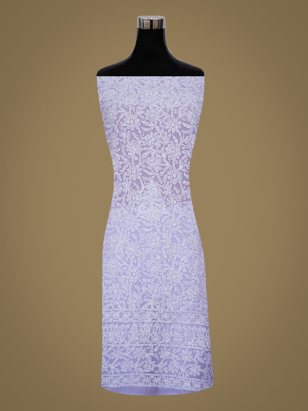 Ada Hand Embroidered Mauve Faux Georgette Lucknowi Chikankari Unstitched Suit Piece 07A502077