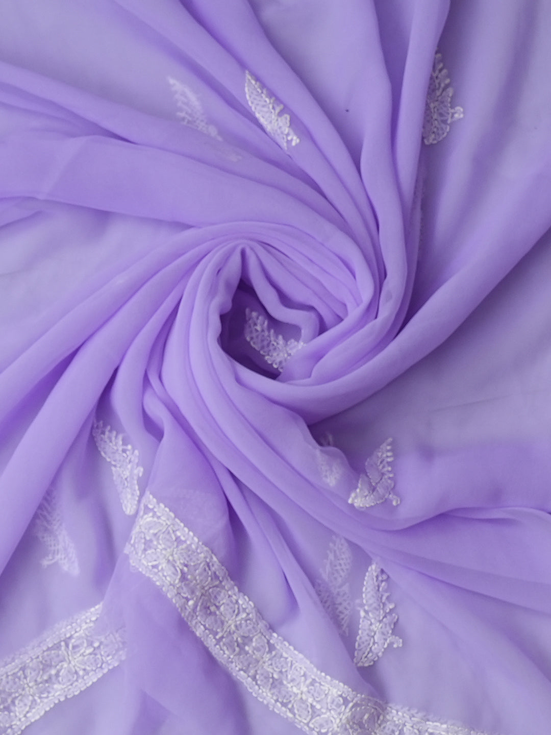 Ada Hand Embroidered Mauve Faux Georgette Lucknowi Chikankari Unstitched Suit Piece 07A502077