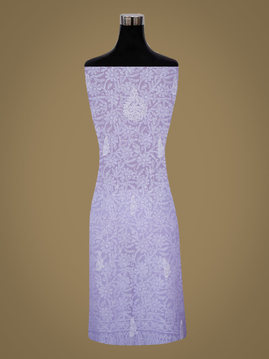 Ada Hand Embroidered Mauve Faux Georgette Lucknowi Chikankari Unstitched Suit Piece 07A502077
