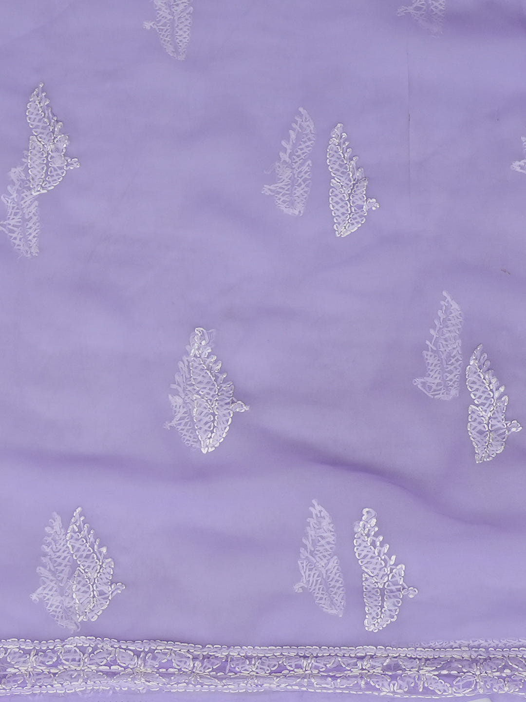 Ada Hand Embroidered Mauve Faux Georgette Lucknowi Chikankari Unstitched Suit Piece 07A502077
