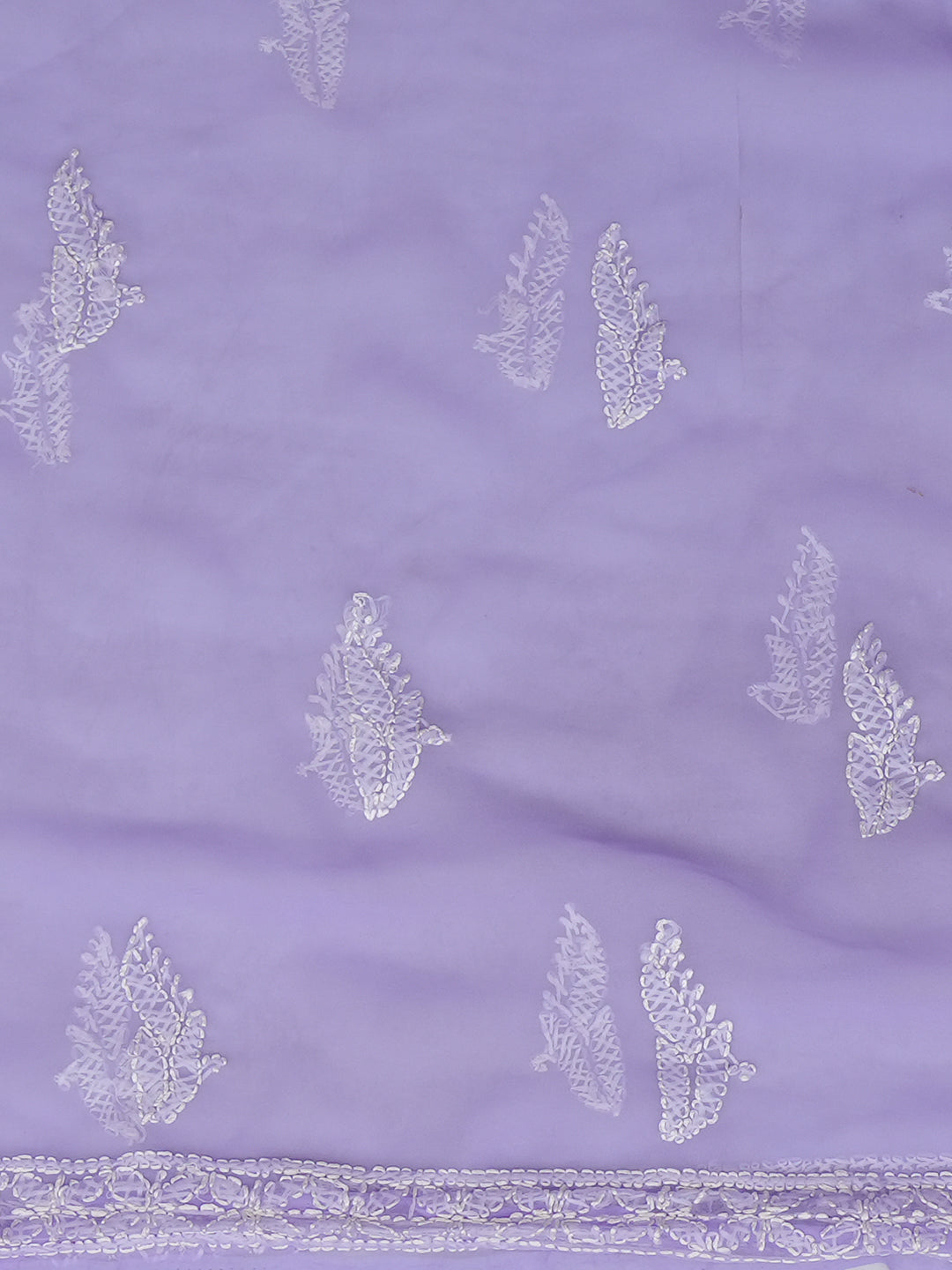Ada Hand Embroidered Mauve Faux Georgette Lucknowi Chikankari Unstitched Suit Piece 07A502077