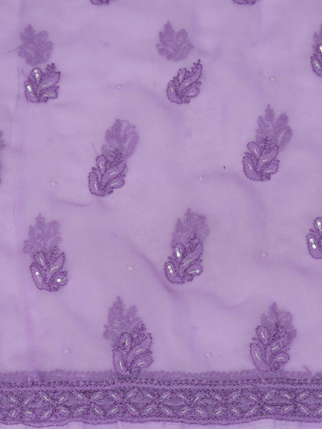 Ada Hand Embroidered Mauve Faux Georgette Lucknowi Chikankari Unstitched Suit Piece With Cutdana Work 01A891077