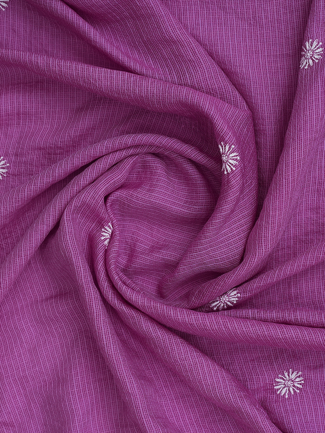 Ada Hand Embroidered Mauve Kota Chanderi Lucknowi Chikankari Unstitched Kurta Dupatta Set 01A994809