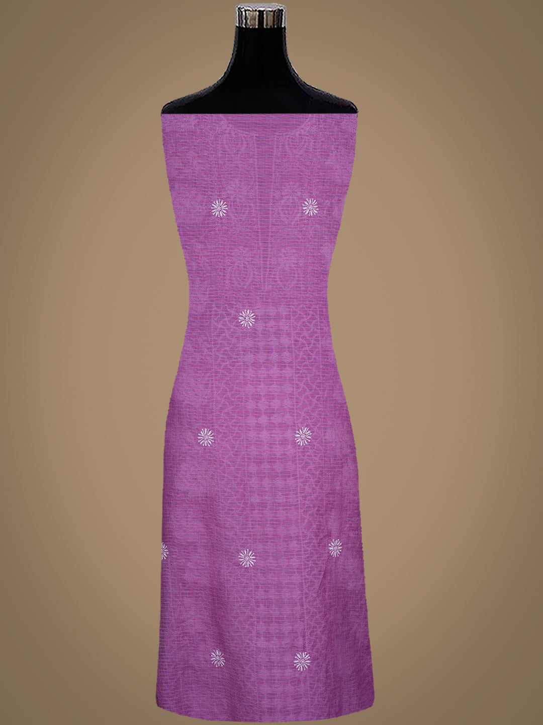 Ada Hand Embroidered Mauve Kota Chanderi Lucknowi Chikankari Unstitched Kurta Dupatta Set 01A994809