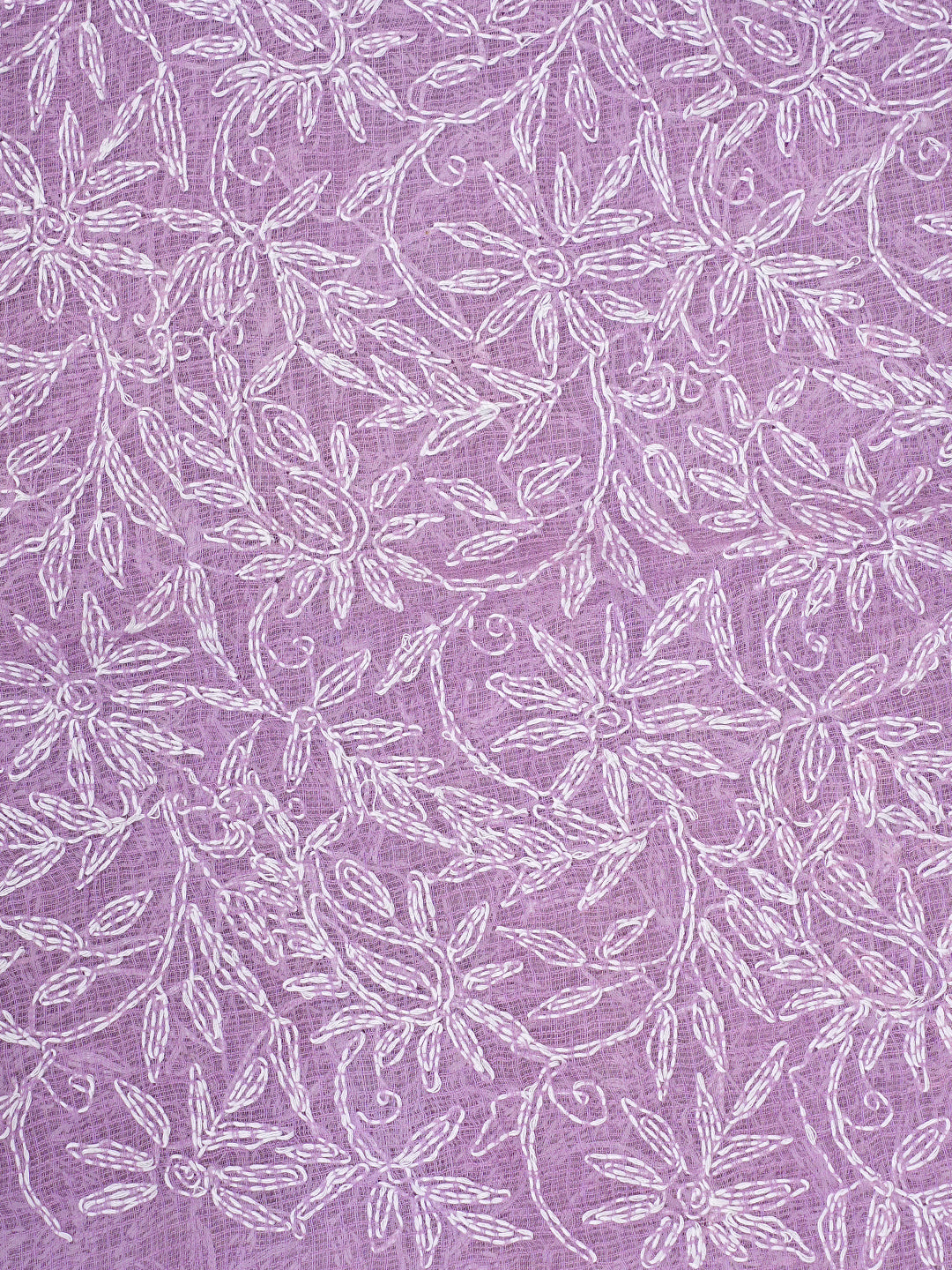 Ada Hand Embroidered Mauve Kota Lucknowi Chikankari Unstitched Kurta Dupatta Set 01A971029