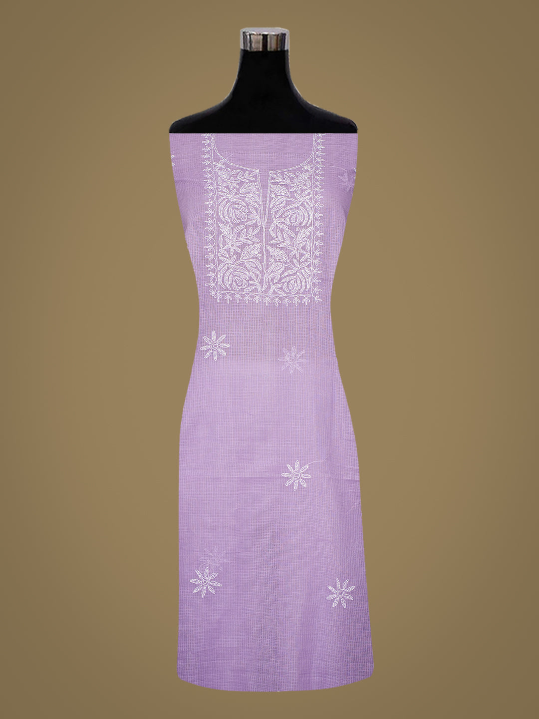 Ada Hand Embroidered Mauve Kota Lucknowi Chikankari Unstitched Kurta Piece 01A1004064