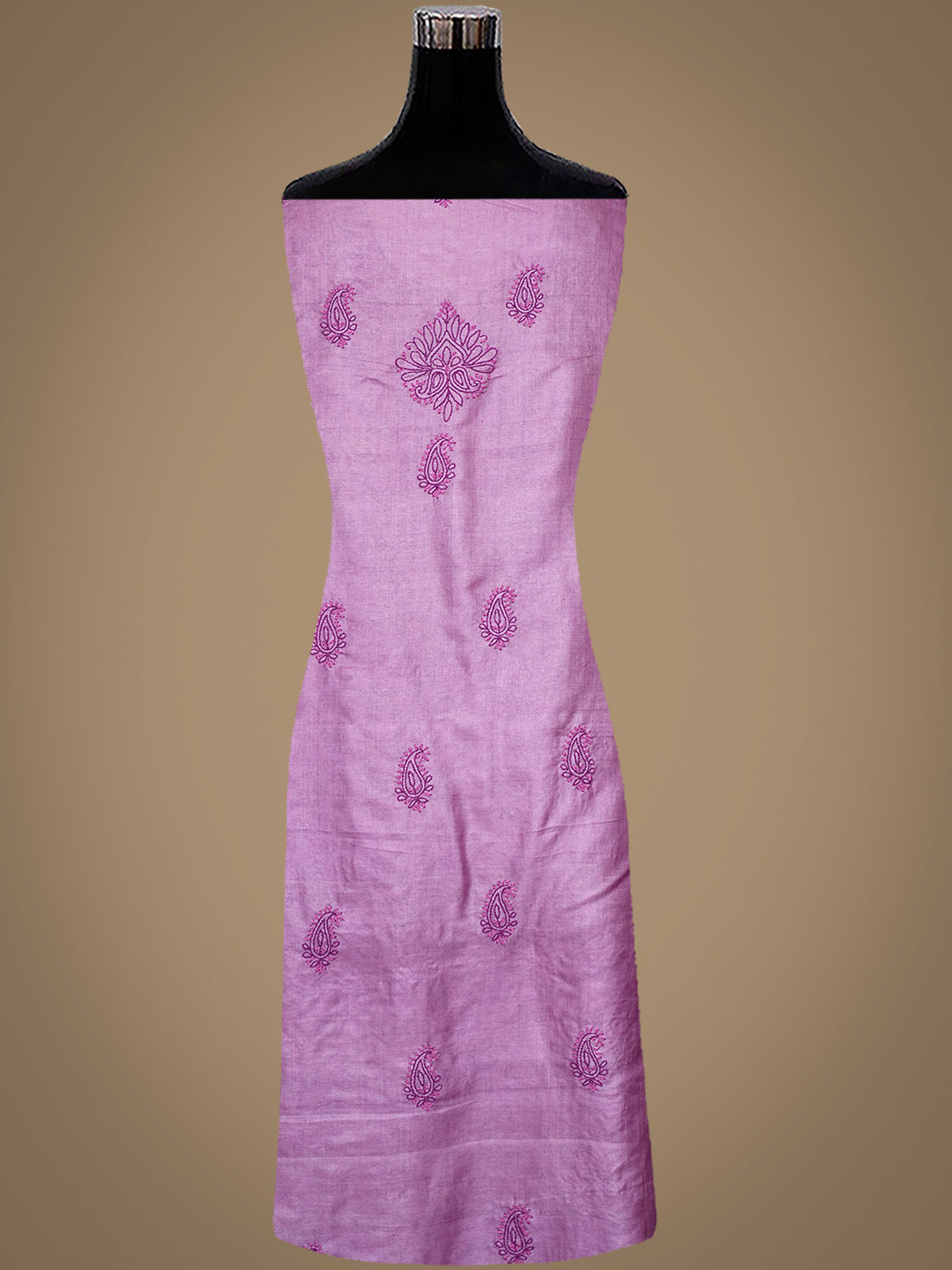 Ada Hand Embroidered Mauve Silk lucknowi Chikankari Unstitched Kurta 01A998782