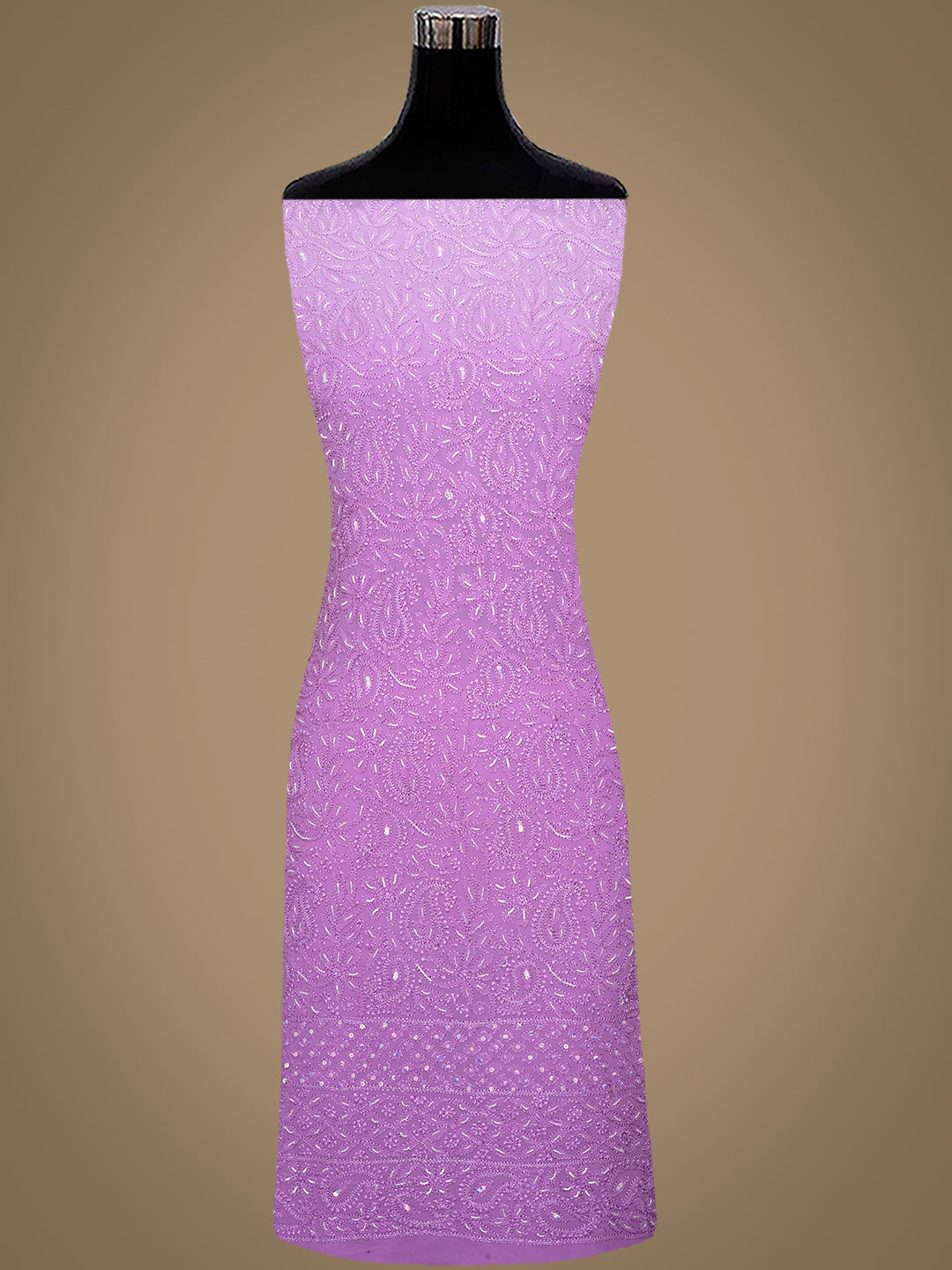 Ada Hand Embroidered Mauve Viscose Georgette Lucknowi Chikankari Unstitched Kurta Dupatta Set With Cutdana Work 01A933576