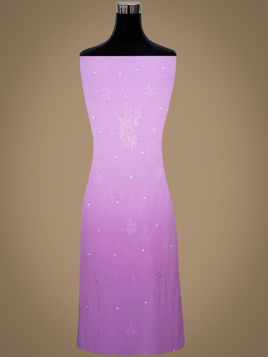 Ada Hand Embroidered Mauve Viscose Georgette Lucknowi Chikankari Unstitched Kurta Dupatta Set With Cutdana Work 01A933576
