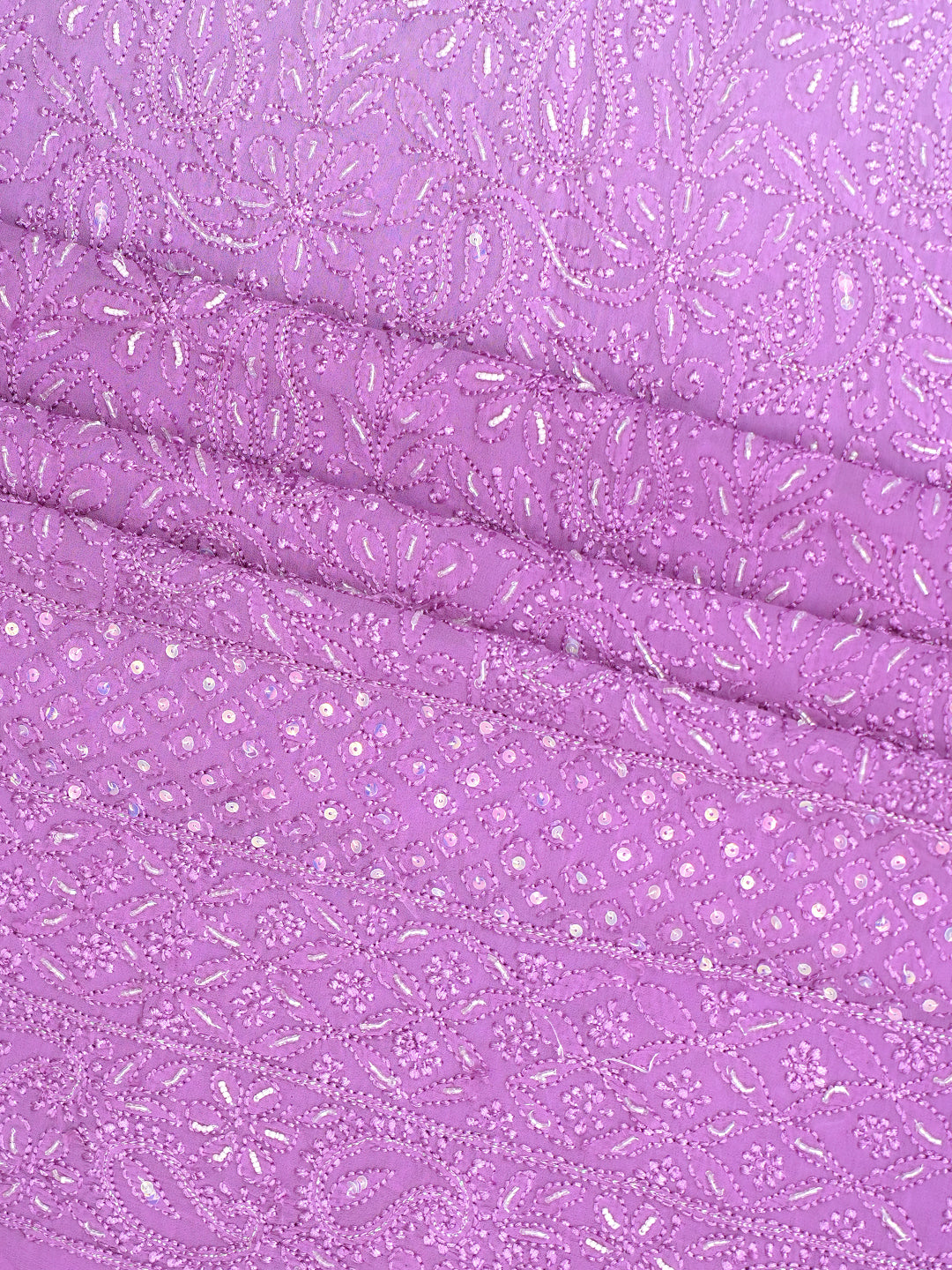 Ada Hand Embroidered Mauve Viscose Georgette Lucknowi Chikankari Unstitched Kurta Dupatta Set With Cutdana Work 01A933576