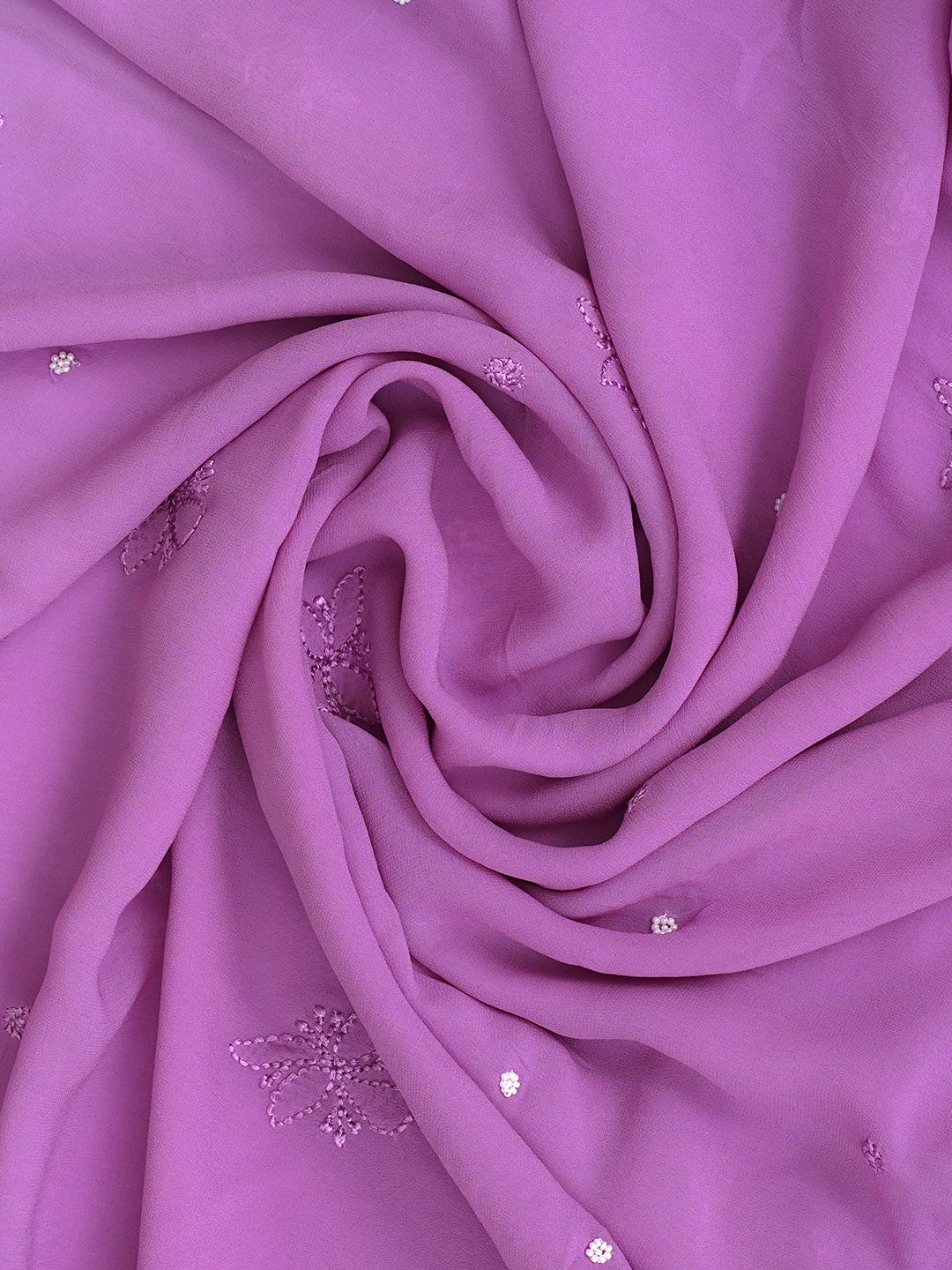 Ada Hand Embroidered Mauve Viscose Georgette Lucknowi Chikankari Unstitched Kurta Dupatta Set With Cutdana Work 01A933576