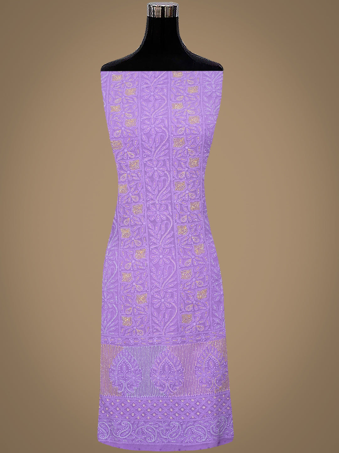 Ada Hand Embroidered Mauve Viscose Georgette Lucknowi Chikankari Unstitched Kurta Dupatta Set With Cutdana Work 01A948011