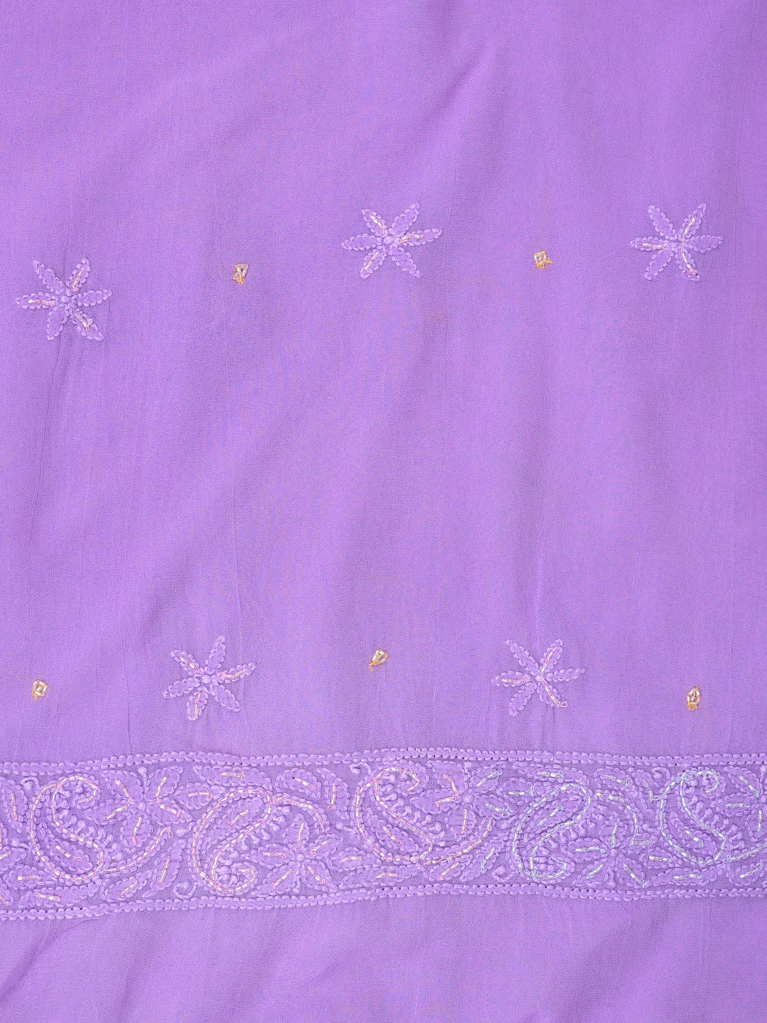 Ada Hand Embroidered Mauve Viscose Georgette Lucknowi Chikankari Unstitched Kurta Dupatta Set With Cutdana Work 01A948011
