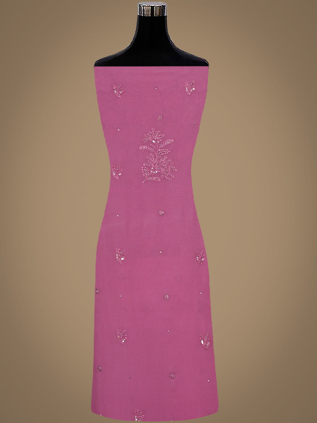 Ada Hand Embroidered Mauve Viscose Georgette Lucknowi Chikankari Unstitched Suit Piece With Cutdana Work 01A922564
