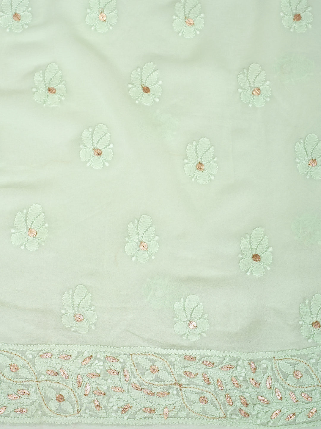 Women’s Mint Green Handcrafted Lucknowi Chikankari Kurta Set