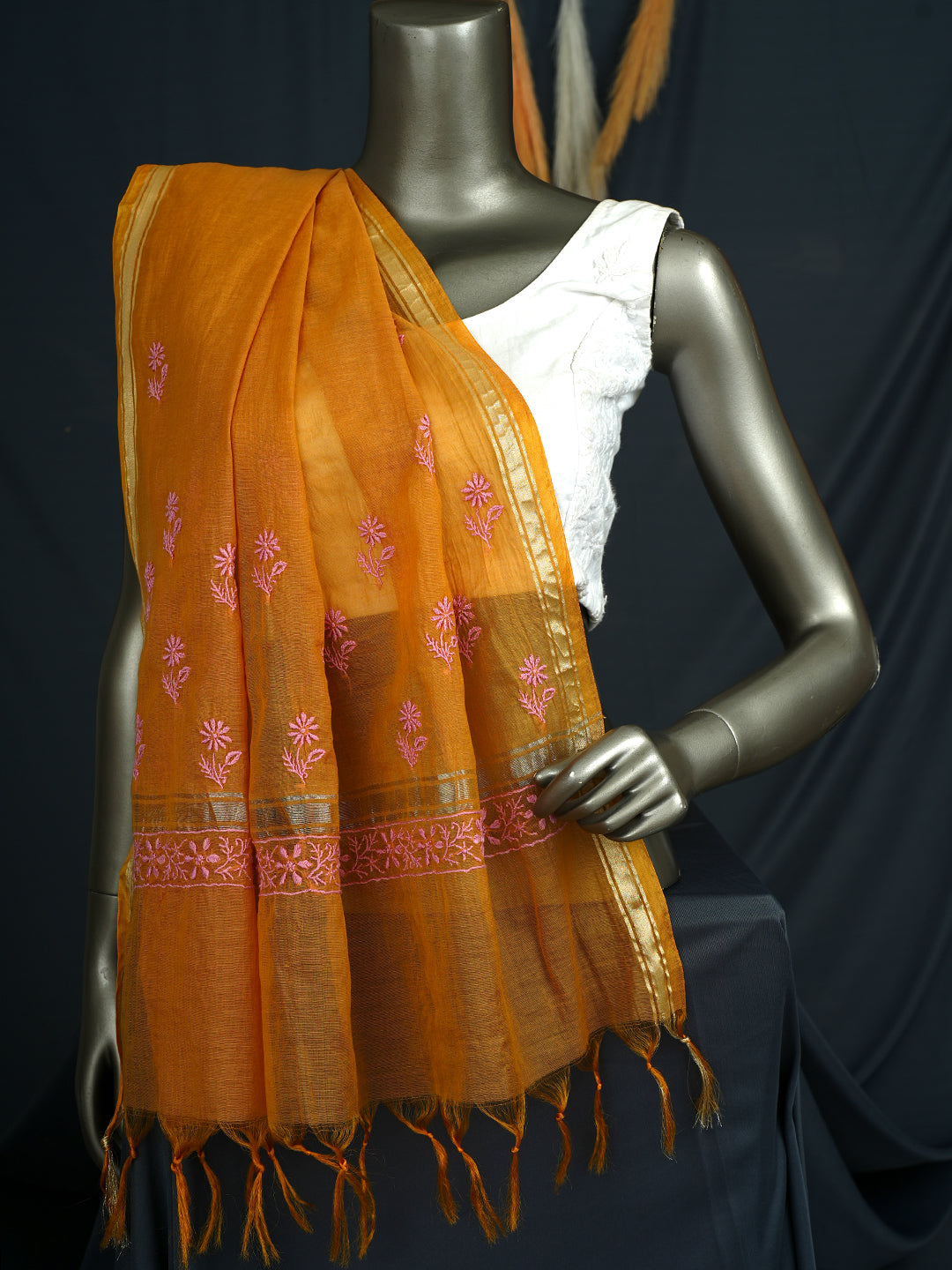 Ada Mustard Chanderi Dupatta_1