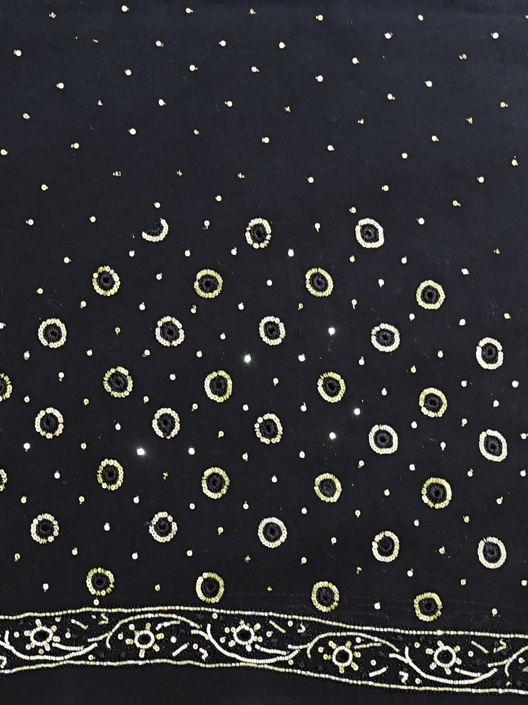 Ada Hand Embroidered Navy Blue Viscose Georgette Lucknowi Chikankari Saree With Blouse And Cutdana Work 01A535706