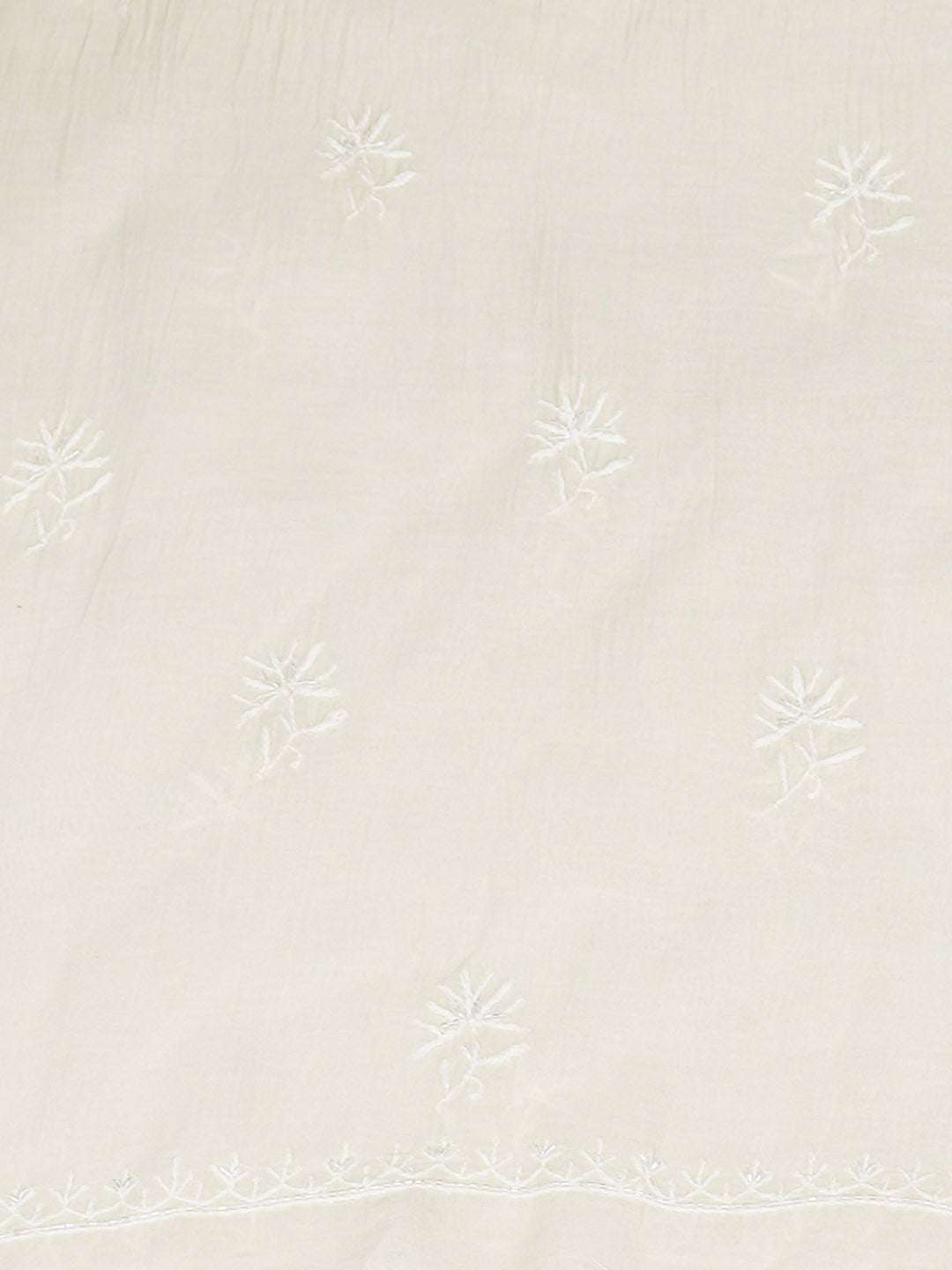 Ada Hand Embroidered Off White Chanderi Lucknowi Chikankari Unstitched Kurta Dupatta Set With Cutdana Work 01A837850