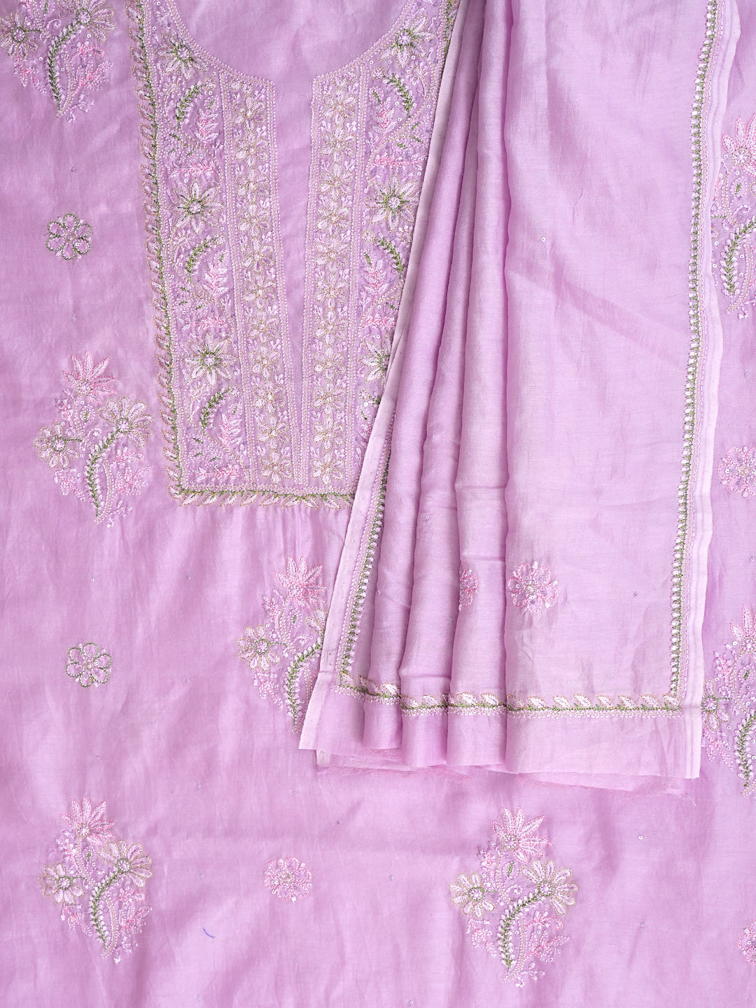 Ada Mauve Chanderi Unstitched Kurta Dupatta Set_6