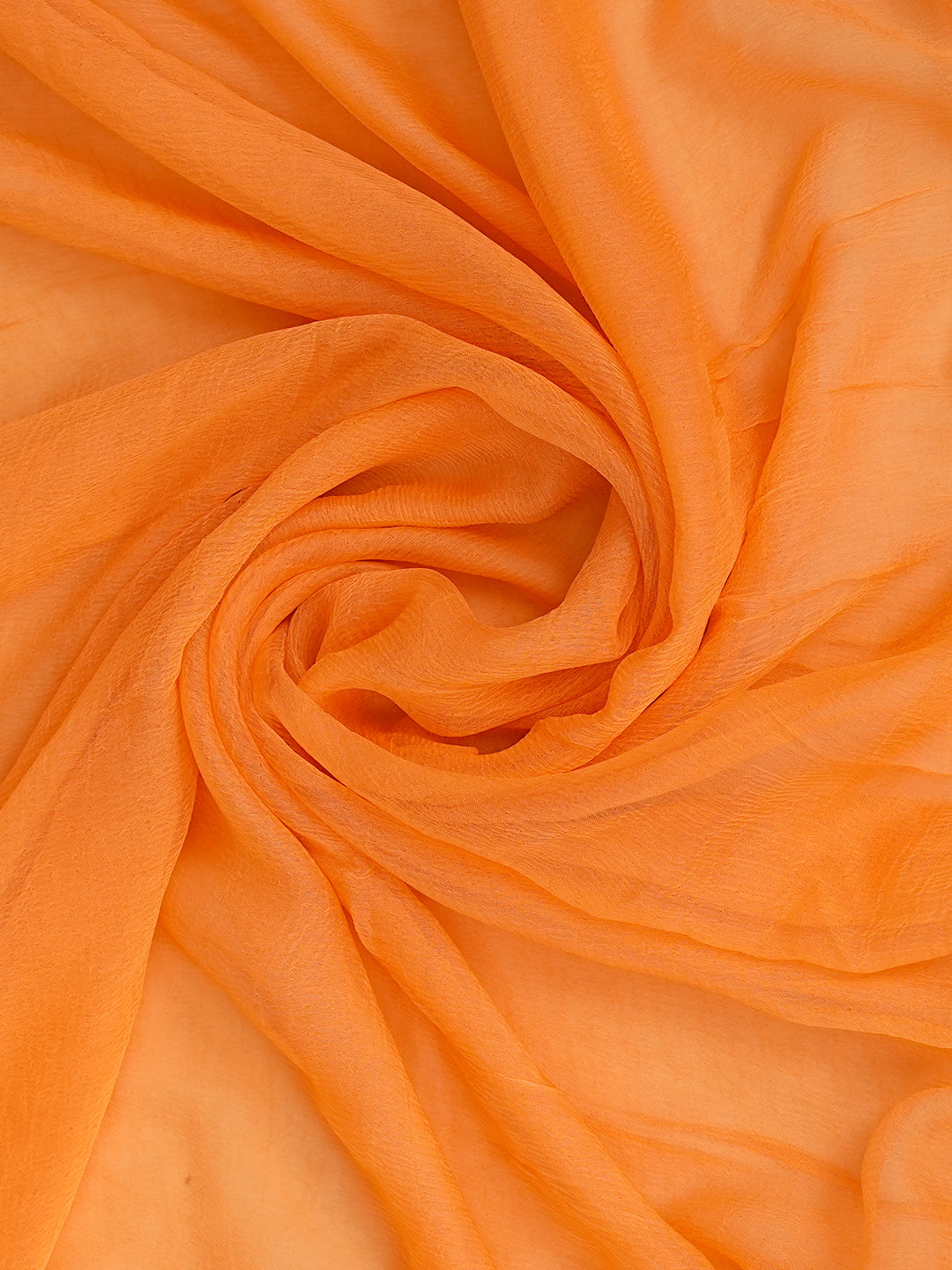 Premium Orange Cotton Suit Piece with Embroidered Chiffon Dupatta