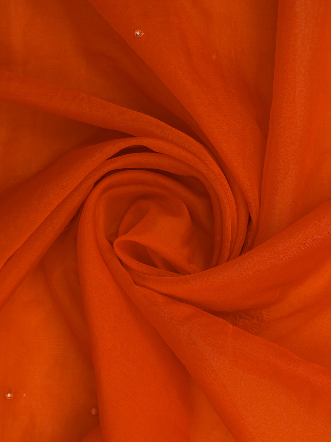 Ada Hand Embroidered Orange Organza Lucknowi Chikankari Unstitched Kurta Dupatta Set With Cutdana Work 01A794169