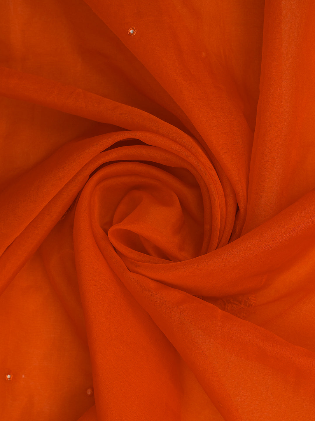 Ada Hand Embroidered Orange Organza Lucknowi Chikankari Unstitched Kurta Dupatta Set With Cutdana Work 01A794169