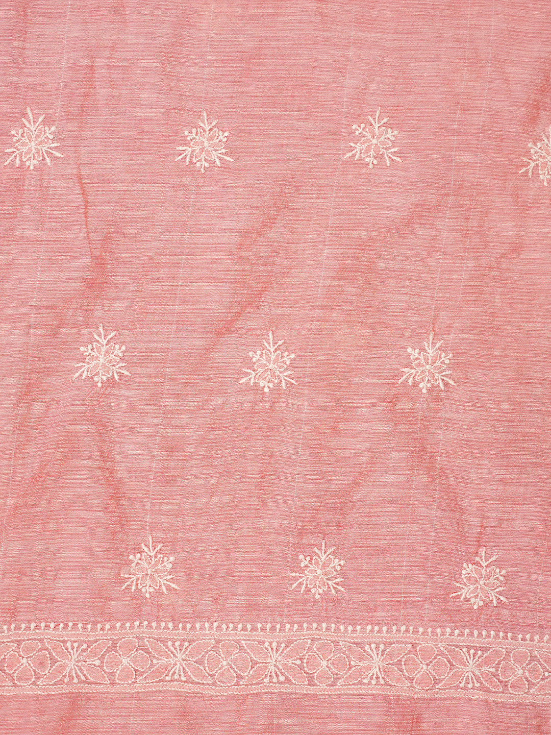 Premium Peach Chanderi Kurta Dupatta Set with Chikankari Work