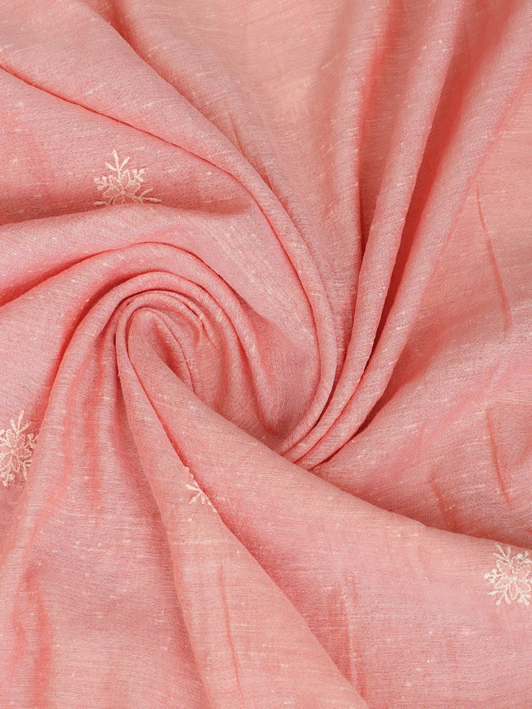 Women’s Peach Handcrafted Chikankari Unstitched Kurta Set