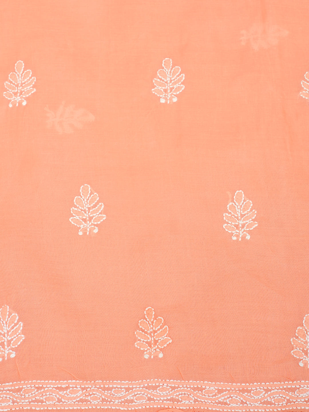 Ada Hand Embroidered Peach Cotton Lucknowi Chikankari Unstitched Suit Piece With Chiffon Dupatta 01A1009896_2