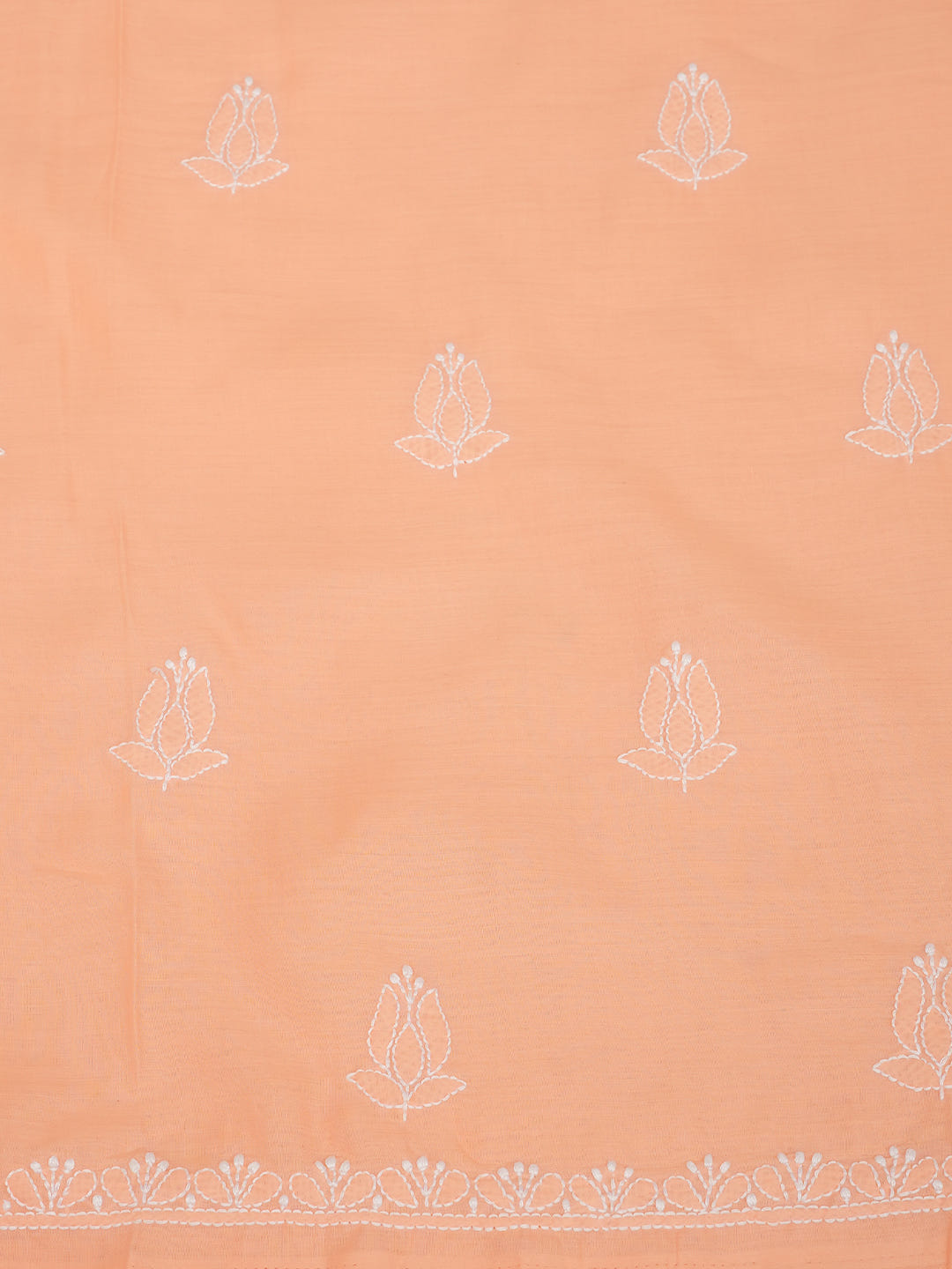 Ada Hand Embroidered Peach Cotton Lucknowi Chikankari Unstitched Suit Piece With Chiffon Dupatta 01A869322_5