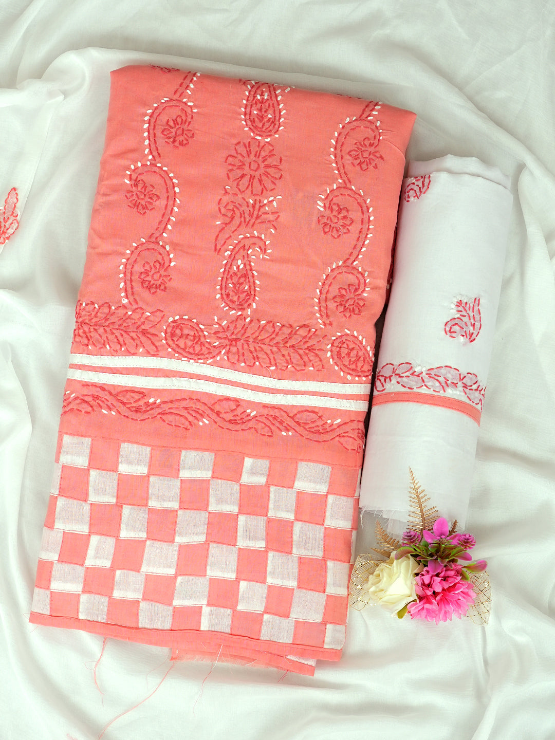 AdaHandEmbroideredPeachCottonLucknowiChikankariUnstitchedSuitPieceWithChiffonDupatta01A905662_8

