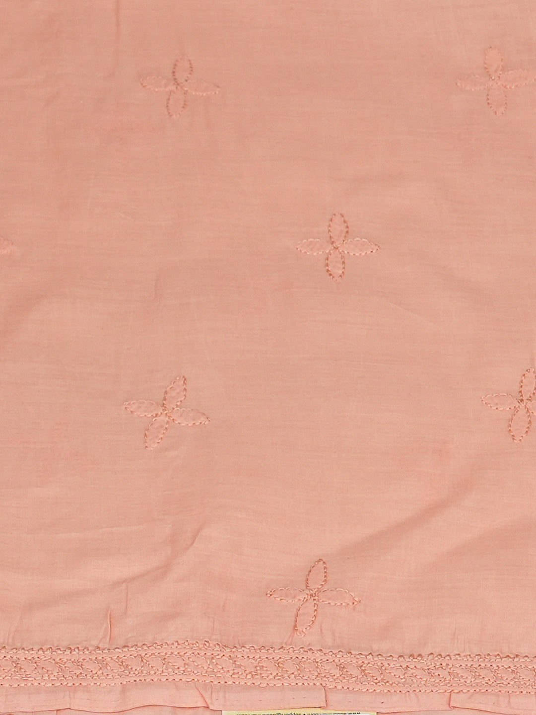 Ada Hand Embroidered Peach Cotton lucknowi Chikankari Unstitched Kurta 01A724713