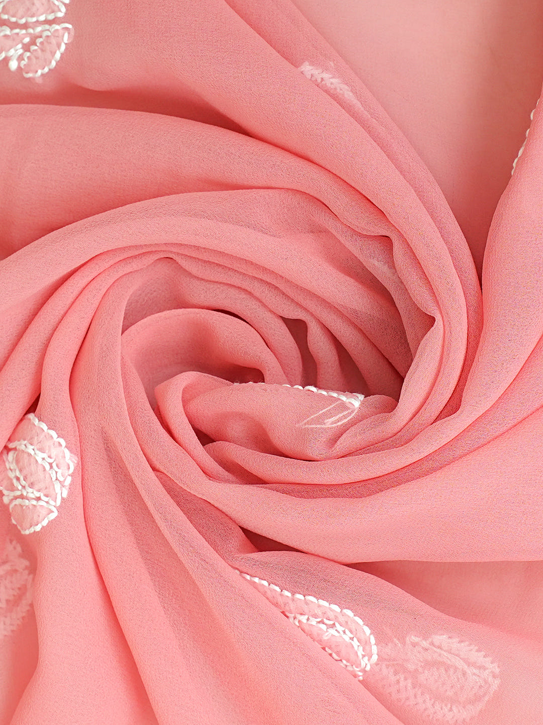 Ada Hand Embroidered Peach Georgette Lucknowi Chikankari Unstitched Suit Piece 01A1019278_8