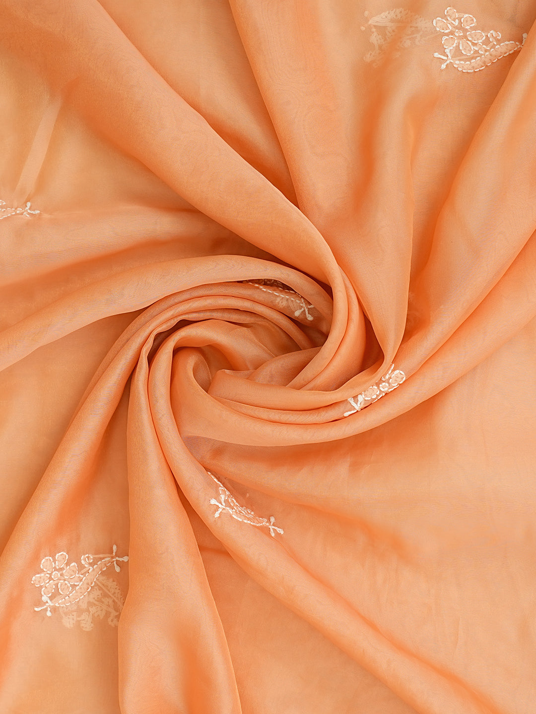 Ada Peach Chikankari Kurta Set for Women