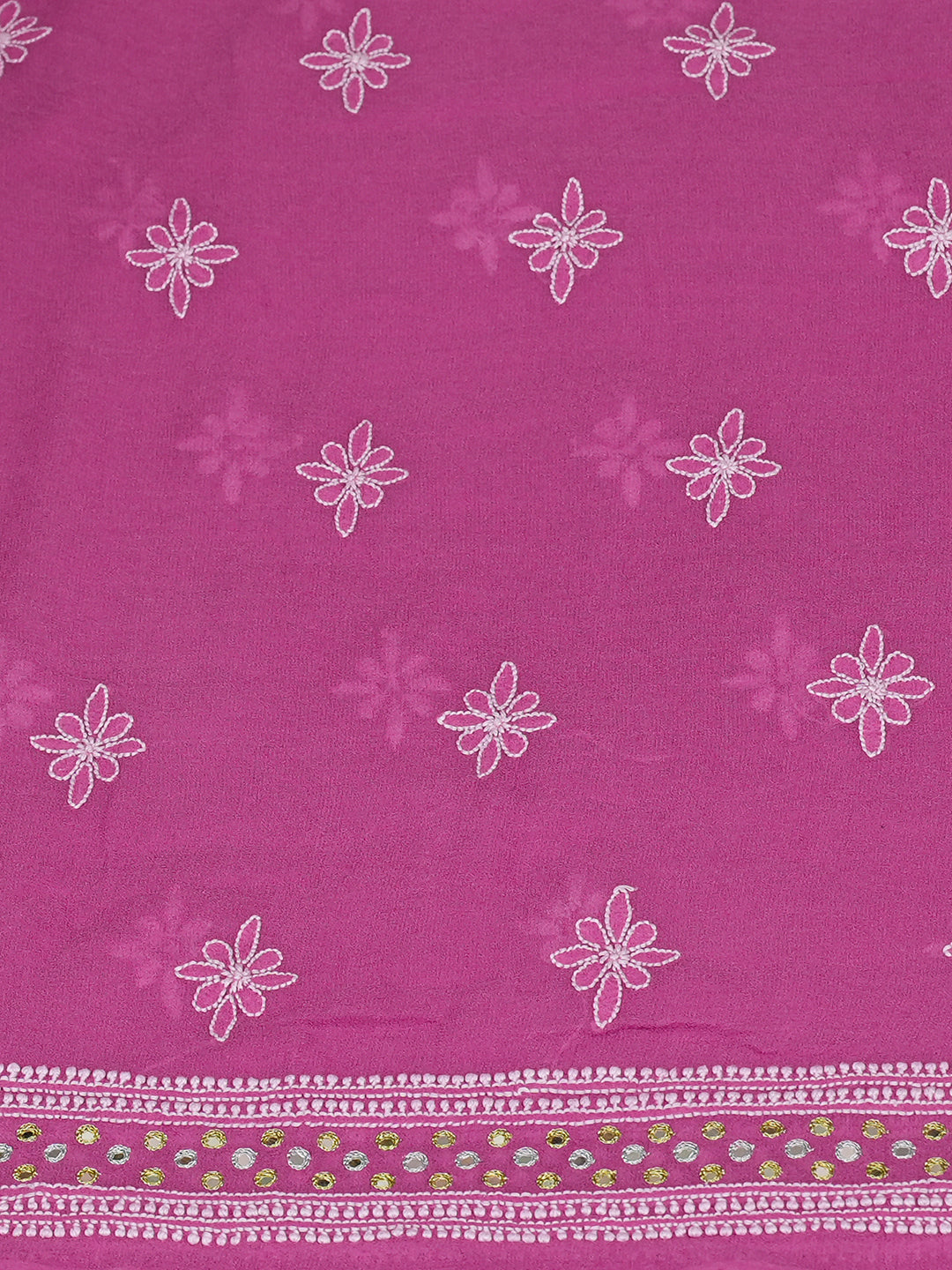 Ada Hand Embroidered Petal Pink Pure Georgette Lucknowi Chikankari Unstitched Kurta Dupatta Set With Zari Work A143560
