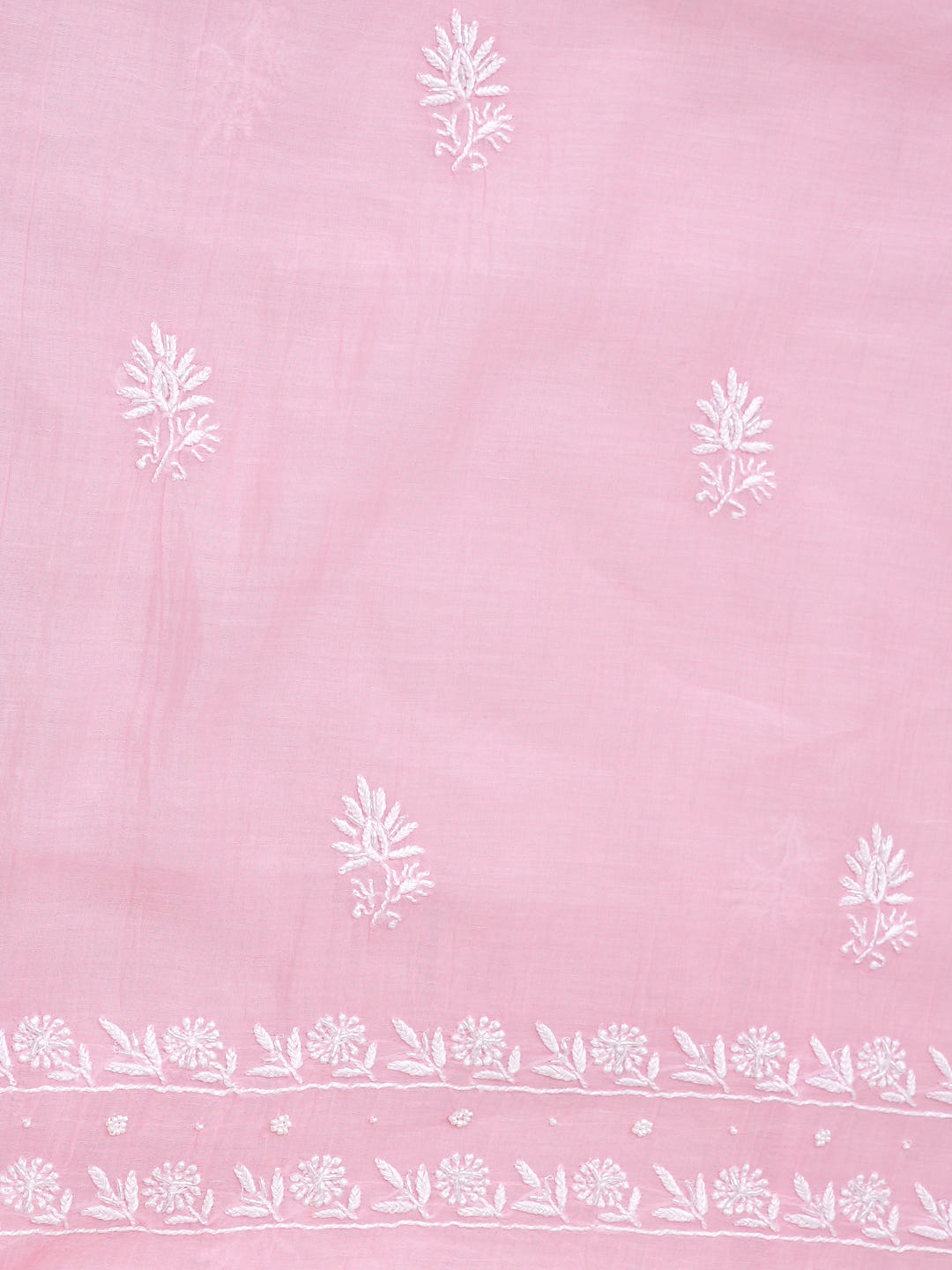 Ada Hand Embroidered Pink Chanderi Lucknowi Chikankari Unstitched Kurta Dupatta Set With Sequinned Work 01A772942