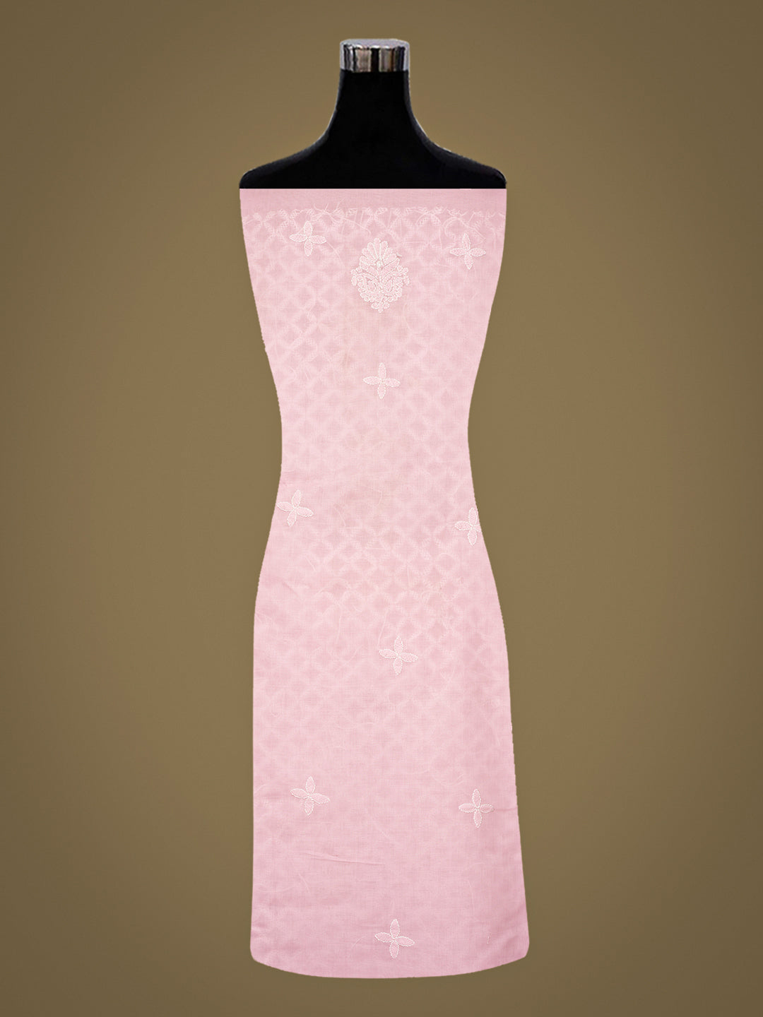 Ada Hand Embroidered Pink Cotton Lucknowi Chikankari Unstitched Kurta 01A724667