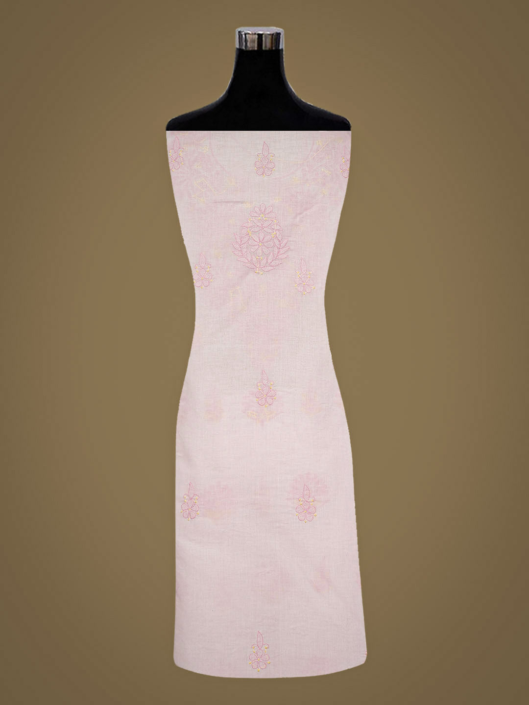 Ada Hand Embroidered Pink Cotton Lucknowi Chikankari Unstitched Kurta 01A991914