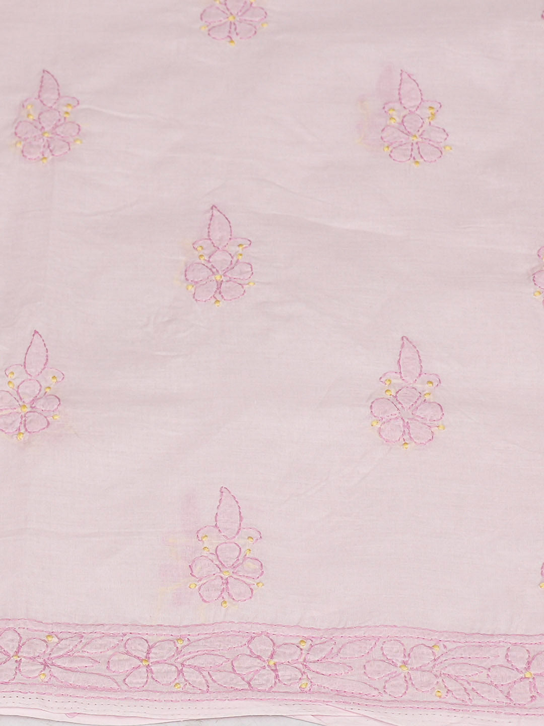 Ada Hand Embroidered Pink Cotton Lucknowi Chikankari Unstitched Kurta 01A991914