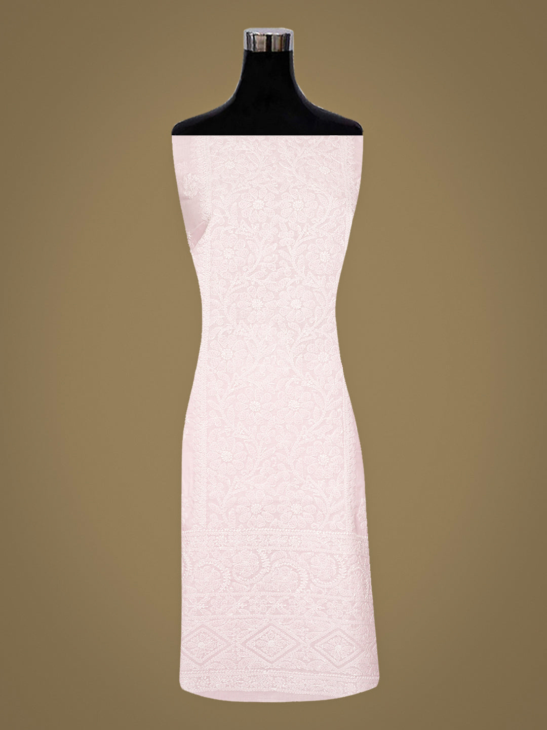 Ada Hand Embroidered Pink Cotton Lucknowi Chikankari Unstitched Kurta Piece 01A991969