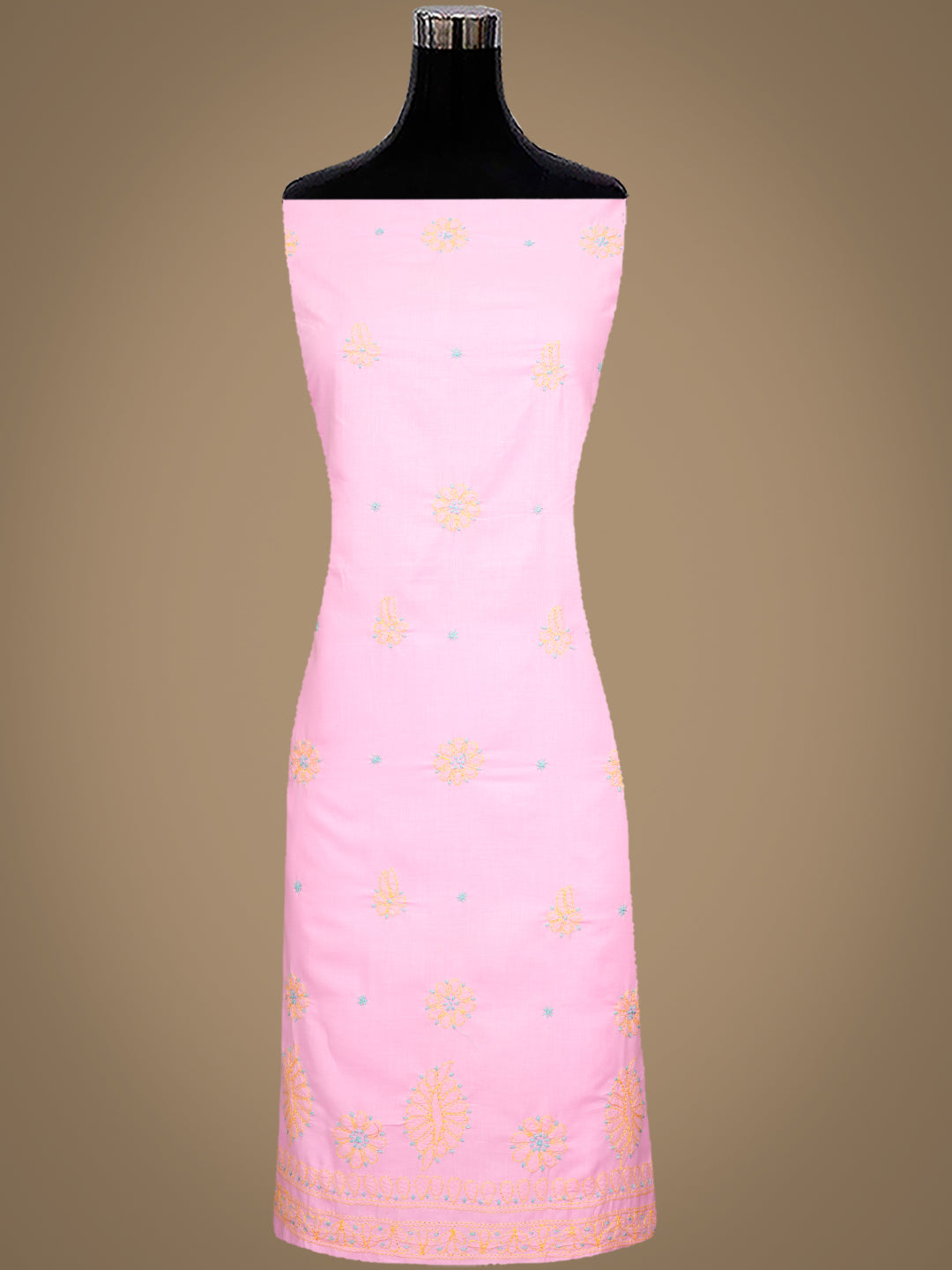Ada Hand Embroidered Pink Cotton Lucknowi Chikankari Unstitched Suit Piece 01A818717