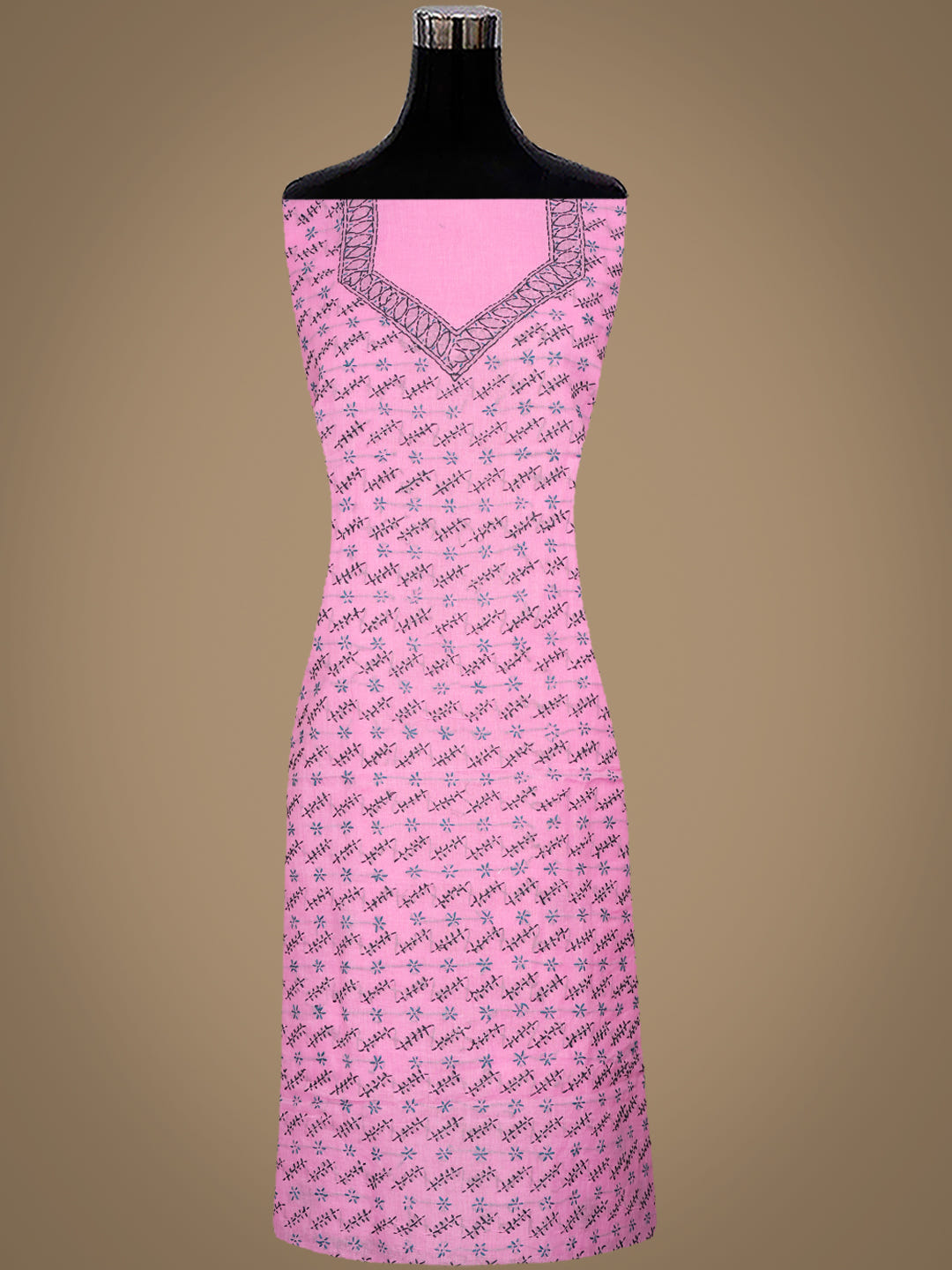 Ada Hand Embroidered Pink Cotton Lucknowi Chikankari Unstitched Suit Piece 01A947738_4