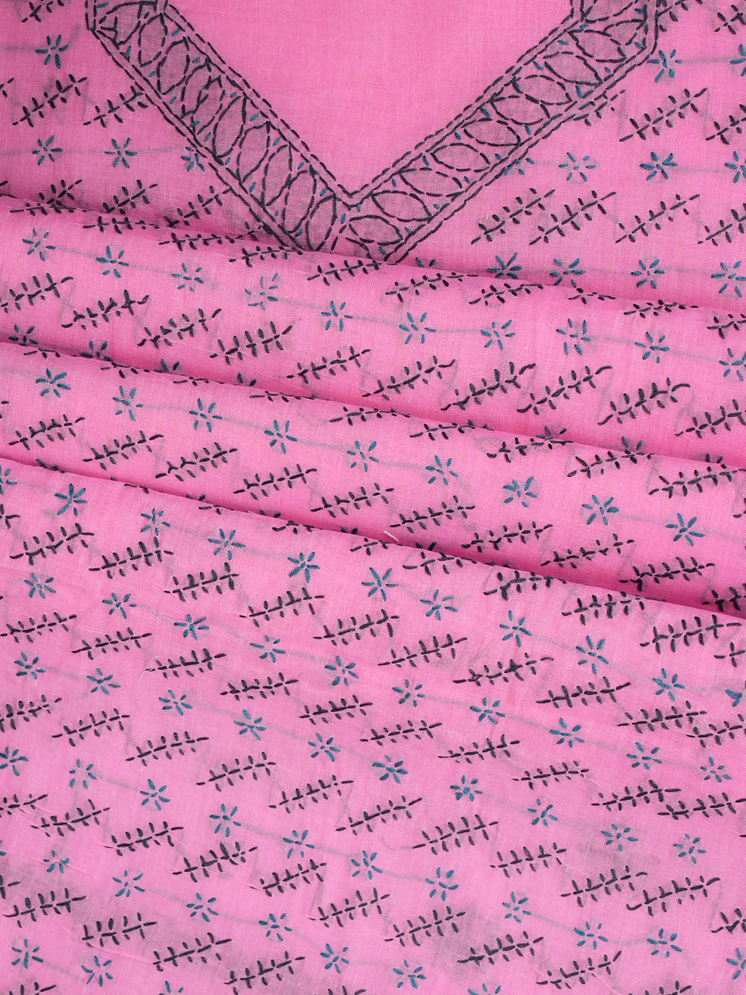 Ada Hand Embroidered Pink Cotton Lucknowi Chikankari Unstitched Suit Piece 01A947738_6